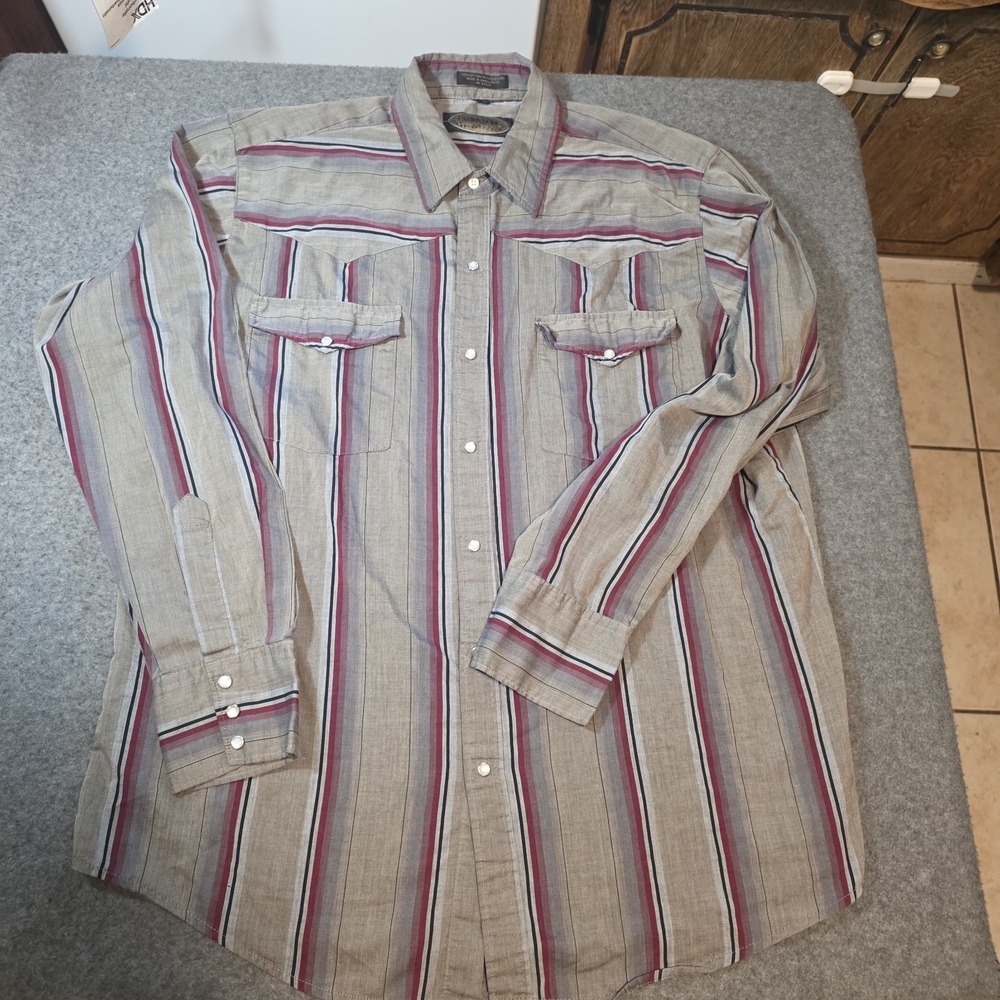 vintage Canyon Guide Outfitters western pearl snap shirt Xl V1